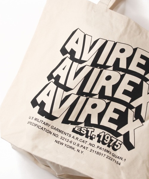 AVIREX（アヴィレックス）の「【直営店限定】ウェーブ ロゴ トート バッグ/WAVE LOGO TOTE BAG/アヴィレックス/AVIREX（トートバッグ・メンズ・オフホワイト/ブラック・FREE）」の8枚目の写真
