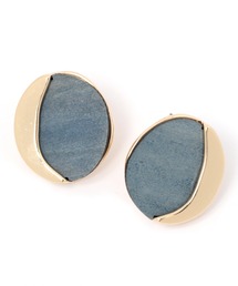 ウッドラウンドデザインピアス / 215600