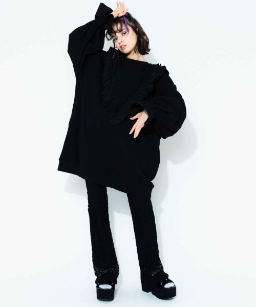 Candy Stripper（キャンディストリッパー）の「ENCHANTMENT SWEAT ワンピース（ワンピース・レディース・オフホワイト/ブラック・2）」の3枚目の写真