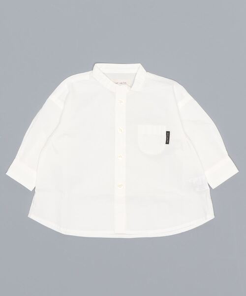 quoti use fith(クゥオティ ユース フィス)の「ハイカウントコットン 長袖ルーズシャツ(シャツ/ブラウス・キッズ・ホワイト/ネイビー/ベージュ・80/90/100/130/110/120)」の5枚目の写真