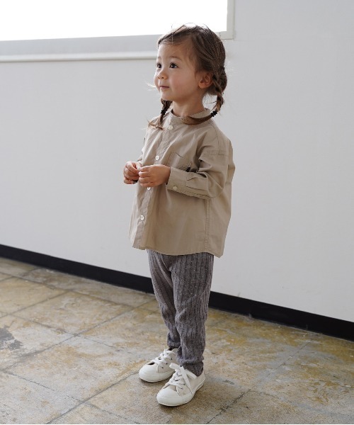 quoti use fith(クゥオティ ユース フィス)の「ハイカウントコットン 長袖ルーズシャツ(シャツ/ブラウス・キッズ・ホワイト/ネイビー/ベージュ・80/90/100/130/110/120)」の12枚目の写真