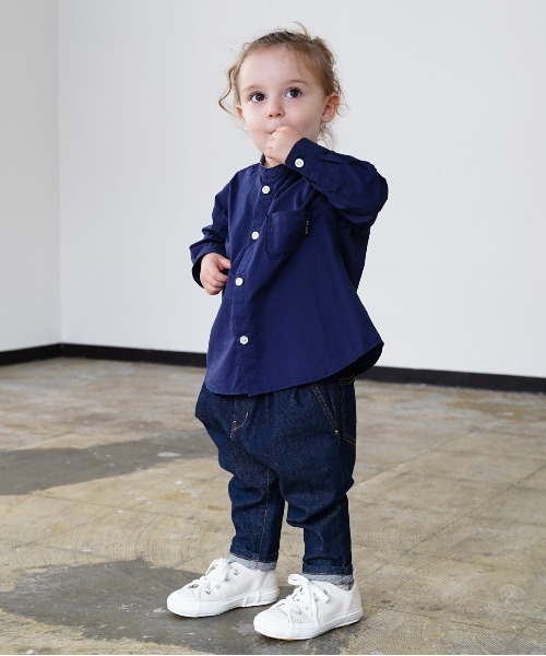 quoti use fith(クゥオティ ユース フィス)の「ハイカウントコットン 長袖ルーズシャツ(シャツ/ブラウス・キッズ・ホワイト/ネイビー/ベージュ・80/90/100/130/110/120)」の15枚目の写真