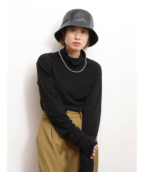 Ungrid（アングリッド）の「ハイネックロングスリーブTee（Tシャツ/カットソー・レディース・ブラック/アイボリー/ボルドー・FREE）」の10枚目の写真