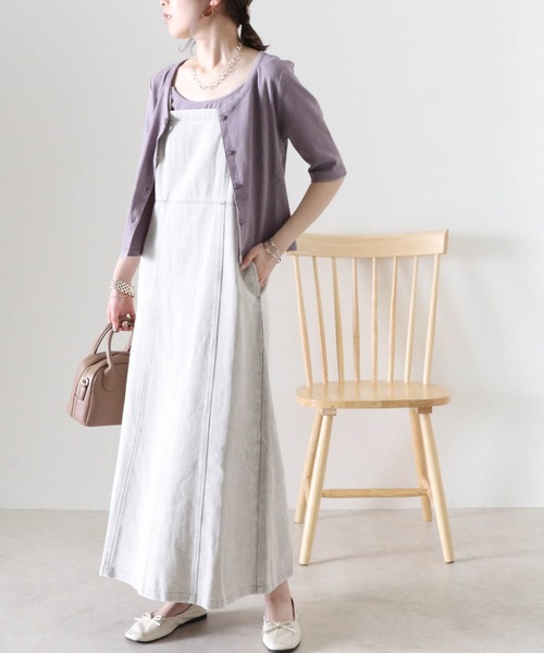 Cheek（チーク）の「デニムキャミワンピース（ワンピース・レディース・チャコールグレー/ブラウン/グレイッシュベージュ・MEDIUM）」の9枚目の写真