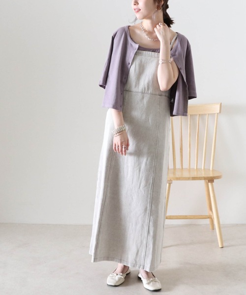 Cheek（チーク）の「デニムキャミワンピース（ワンピース・レディース・チャコールグレー/ブラウン/グレイッシュベージュ・MEDIUM）」の20枚目の写真