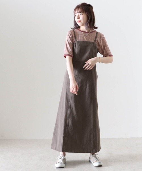 Cheek（チーク）の「デニムキャミワンピース（ワンピース・レディース・チャコールグレー/ブラウン/グレイッシュベージュ・MEDIUM）」の15枚目の写真