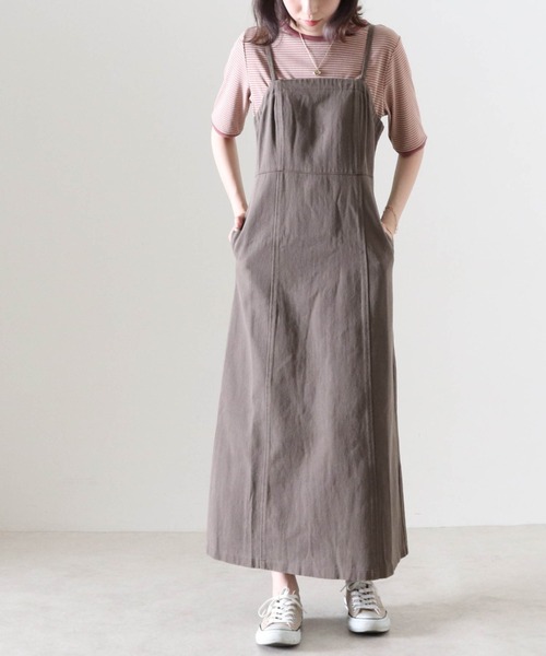 Cheek（チーク）の「デニムキャミワンピース（ワンピース・レディース・チャコールグレー/ブラウン/グレイッシュベージュ・MEDIUM）」の13枚目の写真