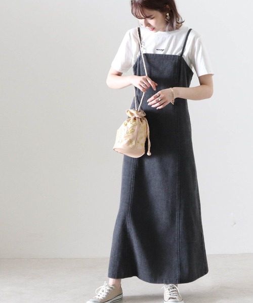 Cheek（チーク）の「デニムキャミワンピース（ワンピース・レディース・チャコールグレー/ブラウン/グレイッシュベージュ・MEDIUM）」の19枚目の写真