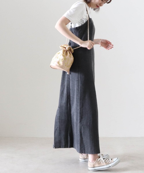 Cheek（チーク）の「デニムキャミワンピース（ワンピース・レディース・チャコールグレー/ブラウン/グレイッシュベージュ・MEDIUM）」の18枚目の写真