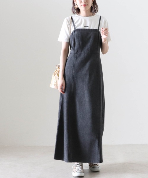 Cheek（チーク）の「デニムキャミワンピース（ワンピース・レディース・チャコールグレー/ブラウン/グレイッシュベージュ・MEDIUM）」の16枚目の写真