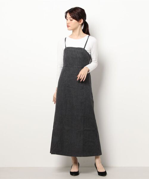 Cheek（チーク）の「デニムキャミワンピース（ワンピース・レディース・チャコールグレー/ブラウン/グレイッシュベージュ・MEDIUM）」の8枚目の写真