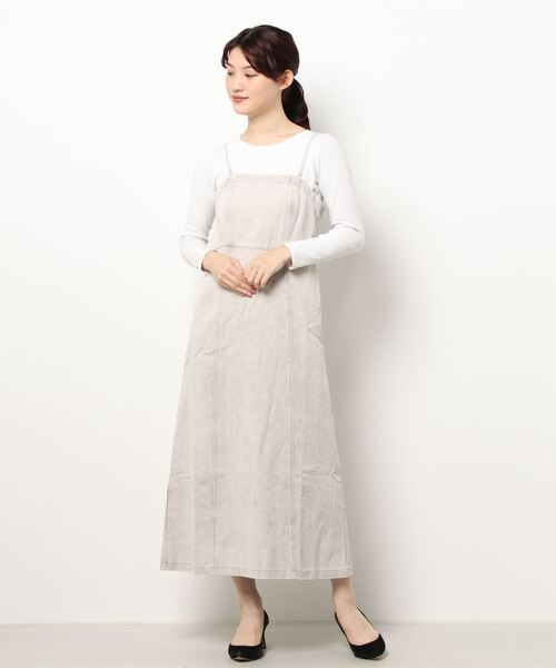 Cheek（チーク）の「デニムキャミワンピース（ワンピース・レディース・チャコールグレー/ブラウン/グレイッシュベージュ・MEDIUM）」の7枚目の写真