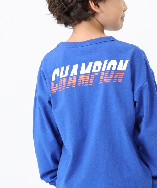 Champion(チャンピオン)の「【Champion】バックプリントロンT(Tシャツ/カットソー・キッズ・ブラック/ブルー/ベージュ/グリーン・105/140/130/120)」の4枚目の写真