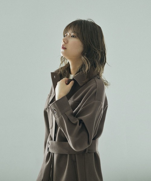 Fashion Letter（ファッションレター）の「オーバーサイズCPOジャケット（ミリタリージャケット・レディース・ブラック/グレー/モカ/アイボリー・M/L）」の3枚目の写真