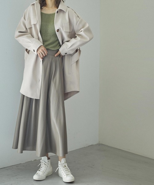 Fashion Letter（ファッションレター）の「オーバーサイズCPOジャケット（ミリタリージャケット・レディース・ブラック/グレー/モカ/アイボリー・M/L）」の9枚目の写真