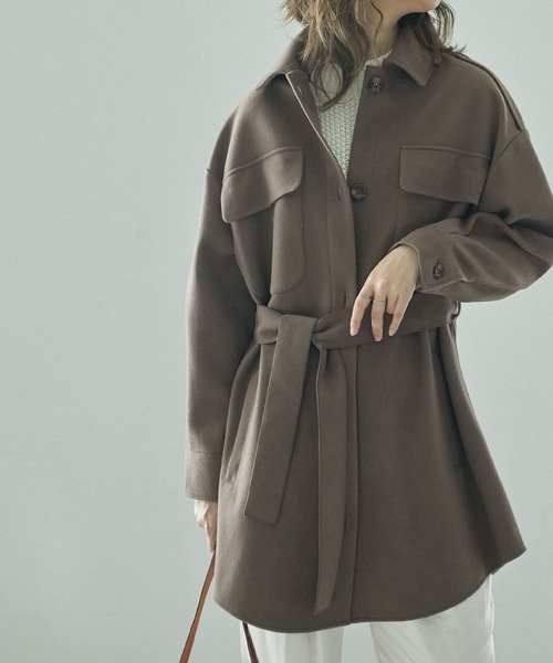 Fashion Letter（ファッションレター）の「オーバーサイズCPOジャケット（ミリタリージャケット・レディース・ブラック/グレー/モカ/アイボリー・M/L）」の5枚目の写真