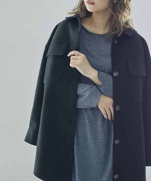 Fashion Letter（ファッションレター）の「オーバーサイズCPOジャケット（ミリタリージャケット・レディース・ブラック/グレー/モカ/アイボリー・M/L）」の20枚目の写真