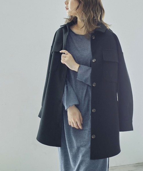 Fashion Letter(ファッションレター)の「オーバーサイズCPOジャケット(ミリタリージャケット・レディース・ブラック/グレー/モカ/アイボリー・M/L)」の14枚目の写真