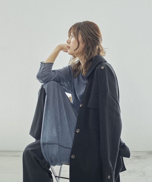 Fashion Letter(ファッションレター)の「オーバーサイズCPOジャケット(ミリタリージャケット・レディース・ブラック/グレー/モカ/アイボリー・M/L)」の20枚目の写真