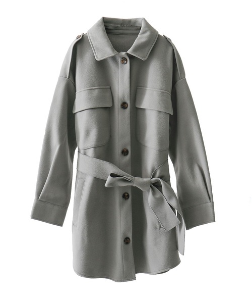 Fashion Letter（ファッションレター）の「オーバーサイズCPOジャケット（ミリタリージャケット・レディース・ブラック/グレー/モカ/アイボリー・M/L）」の8枚目の写真