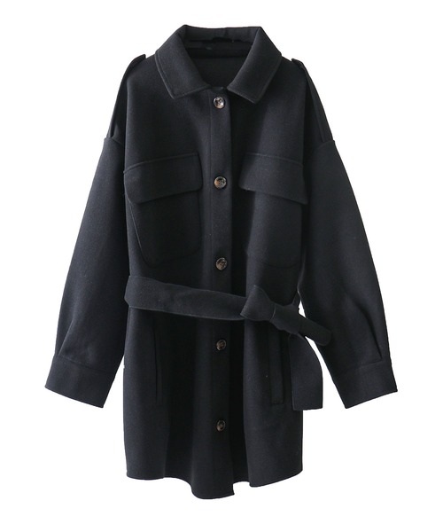 Fashion Letter(ファッションレター)の「オーバーサイズCPOジャケット(ミリタリージャケット・レディース・ブラック/グレー/モカ/アイボリー・M/L)」の18枚目の写真