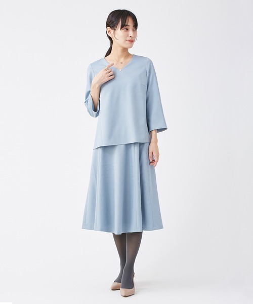 【セール】＜ウォッシャブル＞ウールライクポーリーツイルフレアスカート（スカート）｜KASHIYAMA（カシヤマ）