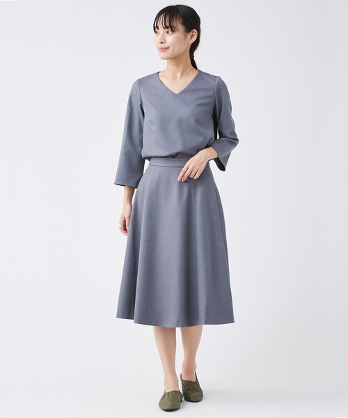 【セール】＜ウォッシャブル＞ウールライクポーリーツイルフレアスカート（スカート）｜KASHIYAMA（カシヤマ）