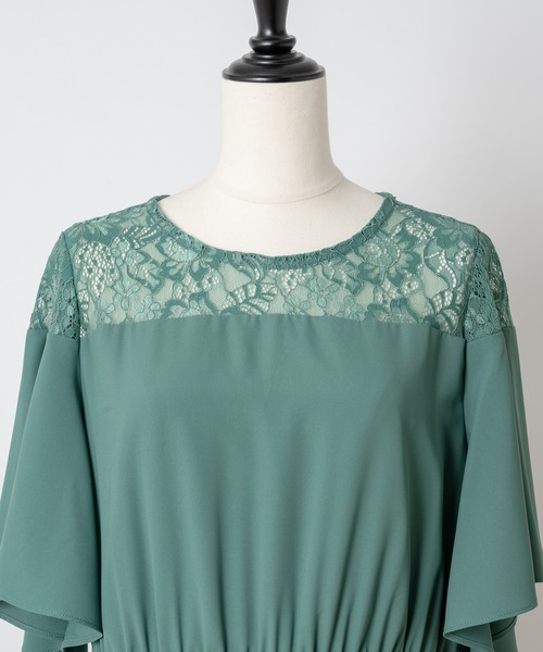 Rewde（ルゥデ）の「デコルテレースロングドレス（1R04-07062）（ドレス・レディース・ベージュ/グリーン/ネイビー/ブルー系・M/L）」の10枚目の写真