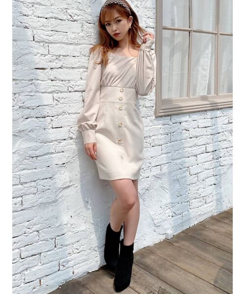 RESEXXY（リゼクシー）の「異素材ドッキングミニワンピース（ワンピース・レディース・ブラック/ベージュ/ブラウン・FREE）」の21枚目の写真