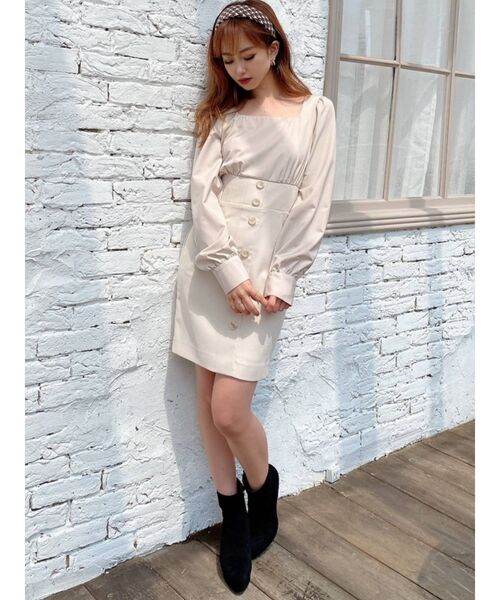 RESEXXY（リゼクシー）の「異素材ドッキングミニワンピース（ワンピース・レディース・ブラック/ベージュ/ブラウン・FREE）」の22枚目の写真