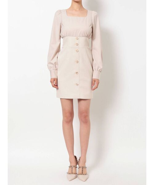 RESEXXY（リゼクシー）の「異素材ドッキングミニワンピース（ワンピース・レディース・ブラック/ベージュ/ブラウン・FREE）」の12枚目の写真