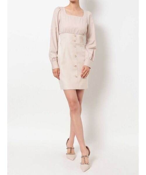 RESEXXY（リゼクシー）の「異素材ドッキングミニワンピース（ワンピース・レディース・ブラック/ベージュ/ブラウン・FREE）」の18枚目の写真