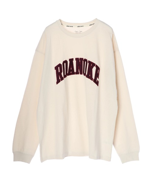 SEVENDAYS=SUNDAY（セブンデイズサンデイ）の「カレッジフェルト刺繍ロンTEE　＊（スウェット・レディース・グリーン/アイボリー/グレイッシュベージュ・M/L）」の2枚目の写真