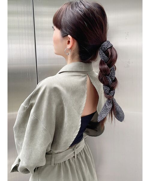 GYDA(ジェイダ)の「BACKリボンサテンキャップ(キャップ・レディース・グレー/ブラック・FREE)」の5枚目の写真