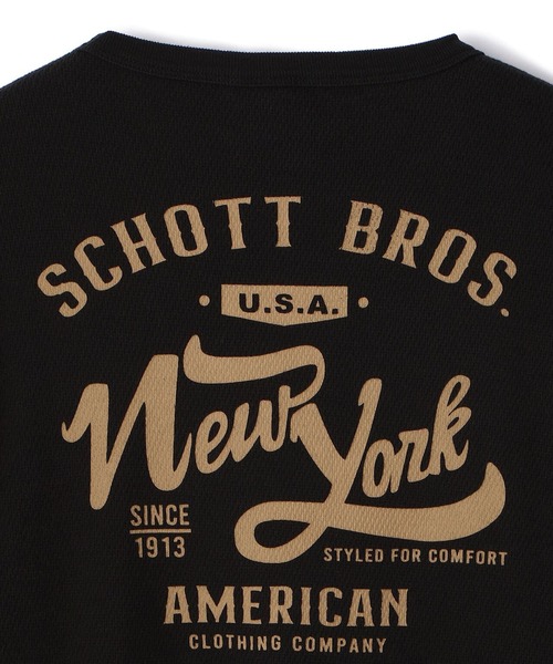 schott（ショット）の「Schott/ショット/LS OLD GRAPHIC CREWYNECK T-SHIRT/オールド グラフィック ヘンリーネック（Tシャツ/カットソー・メンズ・ホワイト/ブラック・LARGE/X-LARGE/XX-LARGE/MEDIUM）」の9枚目の写真