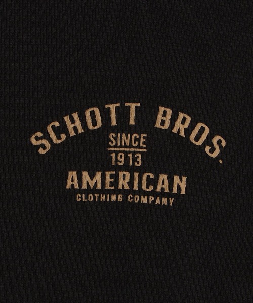 schott（ショット）の「Schott/ショット/LS OLD GRAPHIC CREWYNECK T-SHIRT/オールド グラフィック ヘンリーネック（Tシャツ/カットソー・メンズ・ホワイト/ブラック・LARGE/X-LARGE/XX-LARGE/MEDIUM）」の7枚目の写真