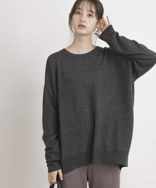 UR Lab.(アーバンリサーチラボ)の「アンゴラ混ワイドプルオーバー(ニット/セーター・レディース・チャコールグレー/レッド/モカ・FREE)」の2枚目の写真