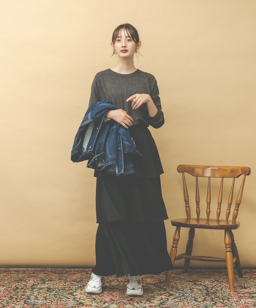 UR Lab.(アーバンリサーチラボ)の「アンゴラ混ワイドプルオーバー(ニット/セーター・レディース・チャコールグレー/レッド/モカ・FREE)」の8枚目の写真