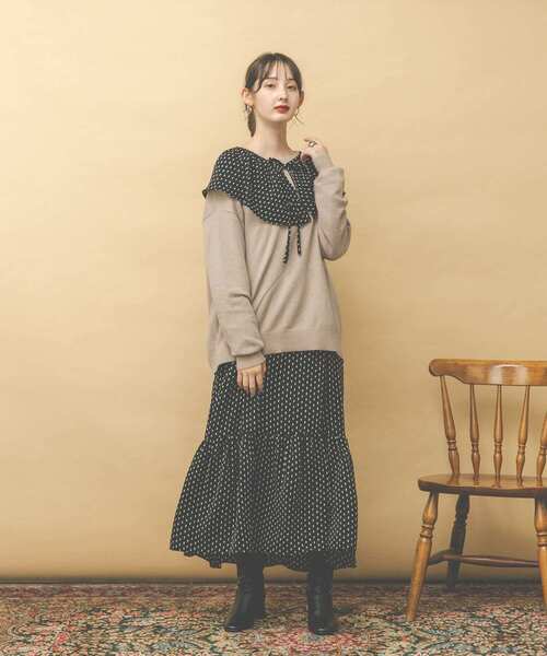 UR Lab.(アーバンリサーチラボ)の「アンゴラ混ワイドプルオーバー(ニット/セーター・レディース・チャコールグレー/レッド/モカ・FREE)」の15枚目の写真