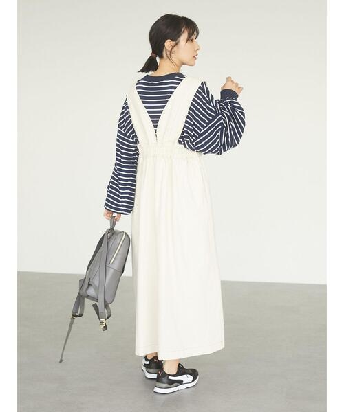 Green　Parks（グリーンパークス）の「【WEB限定】配色ステッチジャンスカ＊（ジャンパースカート・レディース・アイボリー・FREE）」の22枚目の写真