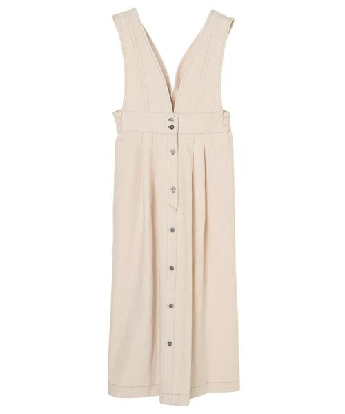 Green　Parks（グリーンパークス）の「【WEB限定】配色ステッチジャンスカ＊（ジャンパースカート・レディース・アイボリー・FREE）」の19枚目の写真