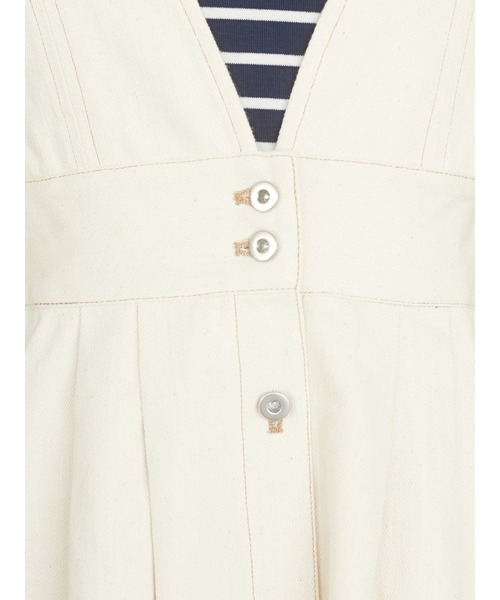 Green　Parks（グリーンパークス）の「【WEB限定】配色ステッチジャンスカ＊（ジャンパースカート・レディース・アイボリー・FREE）」の9枚目の写真