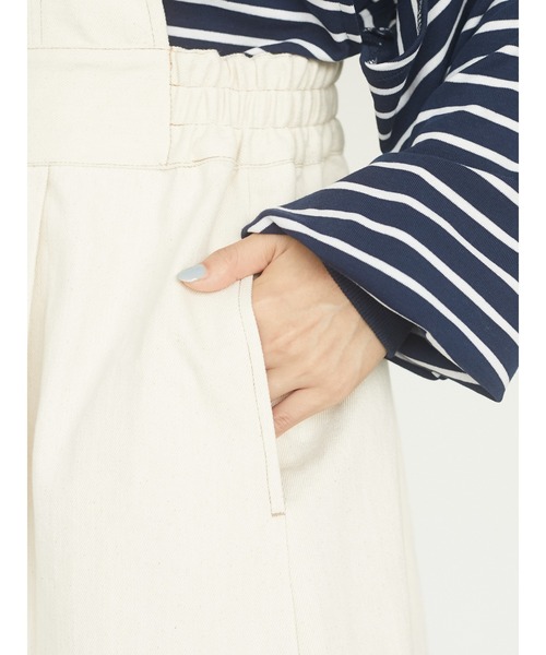 Green　Parks（グリーンパークス）の「【WEB限定】配色ステッチジャンスカ＊（ジャンパースカート・レディース・アイボリー・FREE）」の10枚目の写真