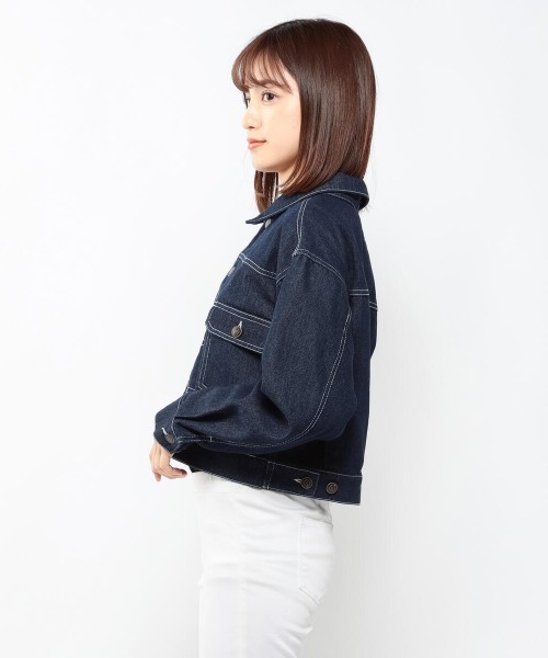 MISCH MASCH（ミッシュマッシュ）の「カラーデニムジャケット（デニムジャケット・レディース・ピンク系その他/ブルー・MEDIUM）」の3枚目の写真