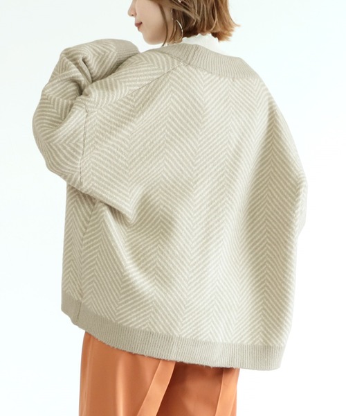 reca（レカ）の「ヘリンボーンニットカーディガン（カーディガン/ボレロ・レディース・ライトグレー/ブラック・FREE）」の17枚目の写真