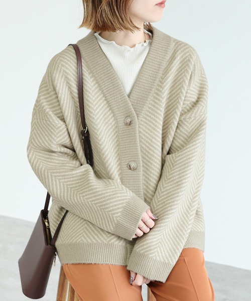 reca（レカ）の「ヘリンボーンニットカーディガン（カーディガン/ボレロ・レディース・ライトグレー/ブラック・FREE）」の18枚目の写真