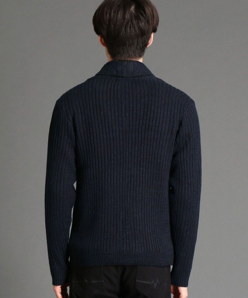 HIDEAWAYS NICOLE（ハイダウェイニコル）の「ショ－ルカラ－ジップカーディガン（カーディガン/ボレロ・メンズ・ホワイト×ライトグレー/ブラック×ホワイト/ネイビー系/レッド系その他・MEDIUM/LARGE/X-LARGE）」の5枚目の写真