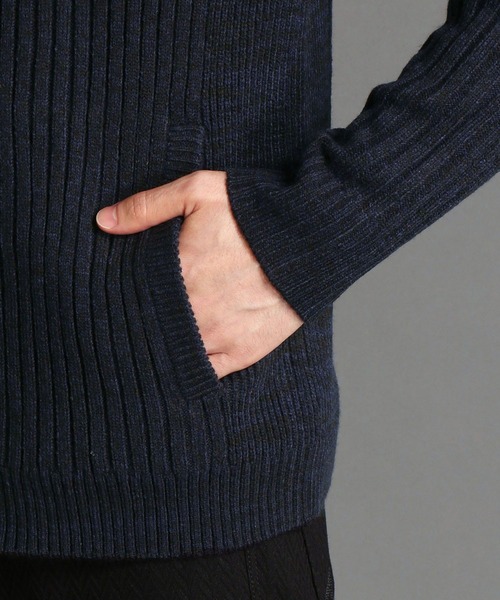 HIDEAWAYS NICOLE（ハイダウェイニコル）の「ショ－ルカラ－ジップカーディガン（カーディガン/ボレロ・メンズ・ホワイト×ライトグレー/ブラック×ホワイト/ネイビー系/レッド系その他・MEDIUM/LARGE/X-LARGE）」の8枚目の写真