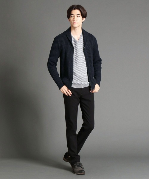 HIDEAWAYS NICOLE（ハイダウェイニコル）の「ショ－ルカラ－ジップカーディガン（カーディガン/ボレロ・メンズ・ホワイト×ライトグレー/ブラック×ホワイト/ネイビー系/レッド系その他・MEDIUM/LARGE/X-LARGE）」の14枚目の写真