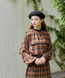 idem | feel the wind check blouse/セーラーカラーチェックブラウス(シャツ/ブラウス)
